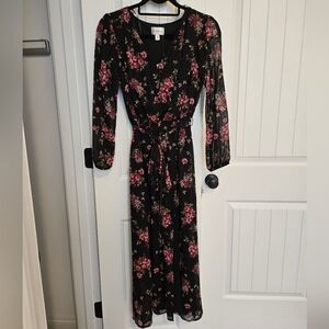 Premier Amour Floral Black Dress